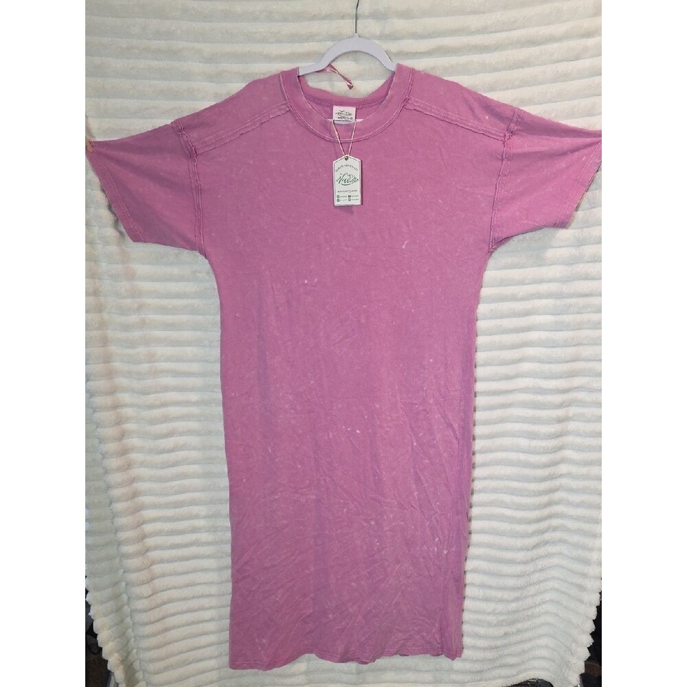 0160 Pink Tee Shirt‎ Dress
